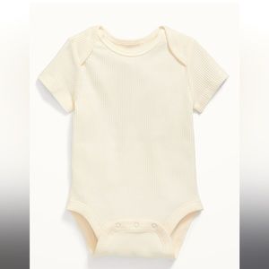Old Navy - EUC 0-3mth, cream & green ribbed shirt onesies.